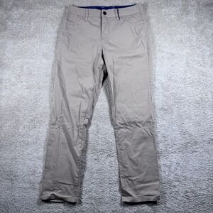 Johnnie-O Pants Mens 32x30 Beige Prep-Formance Golf Mid-Rise Straight Fit Chino